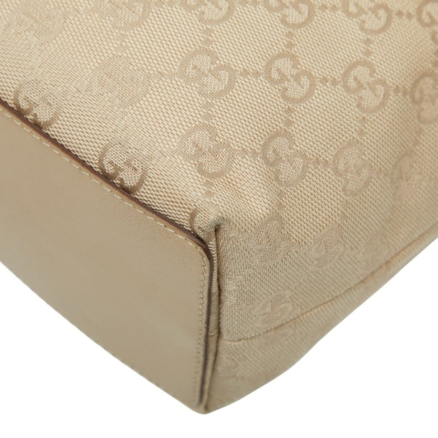 Gucci Beige Canvas Leather Handbag ( )