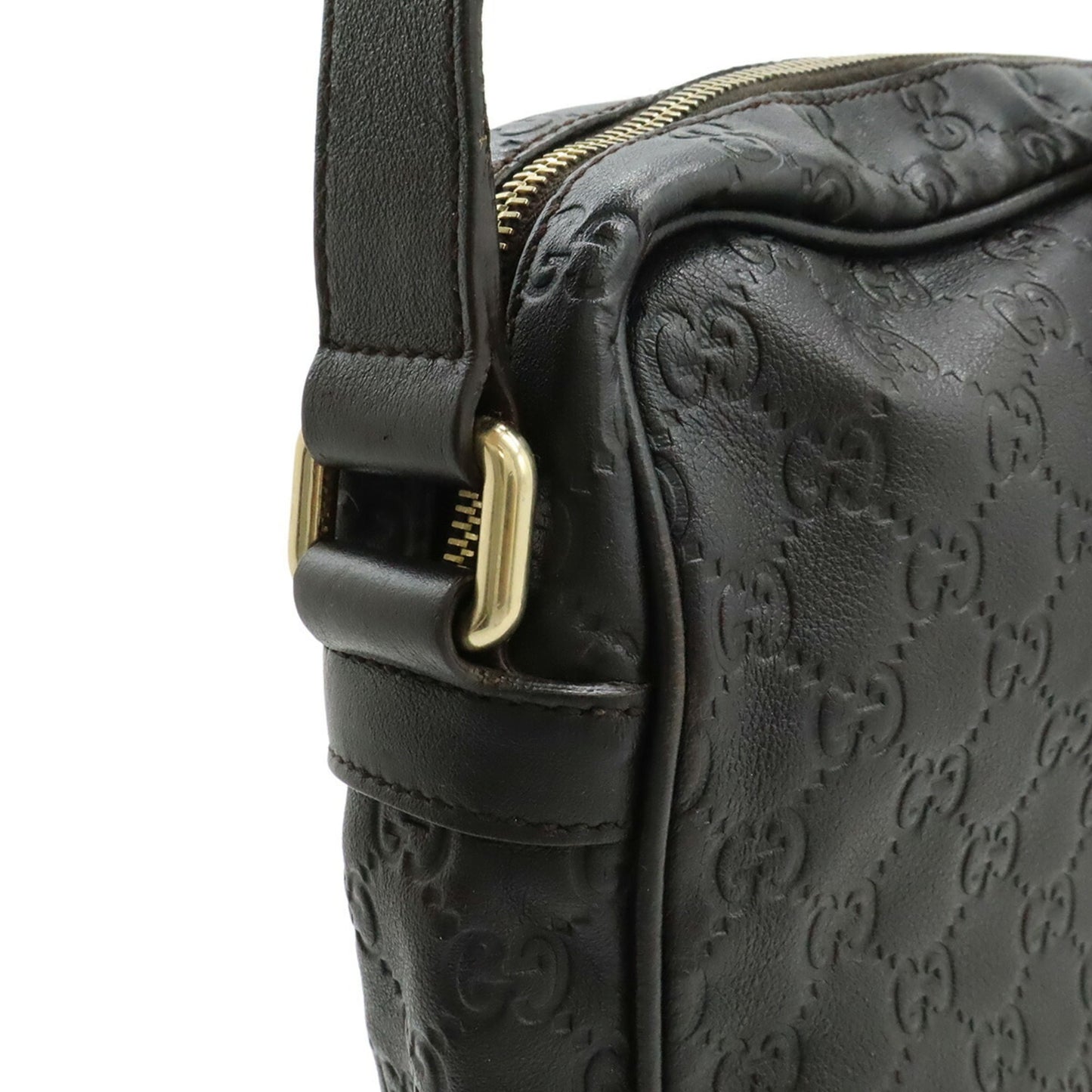 Gucci Brown Dark Brown Leather Shoulder Bag ( )