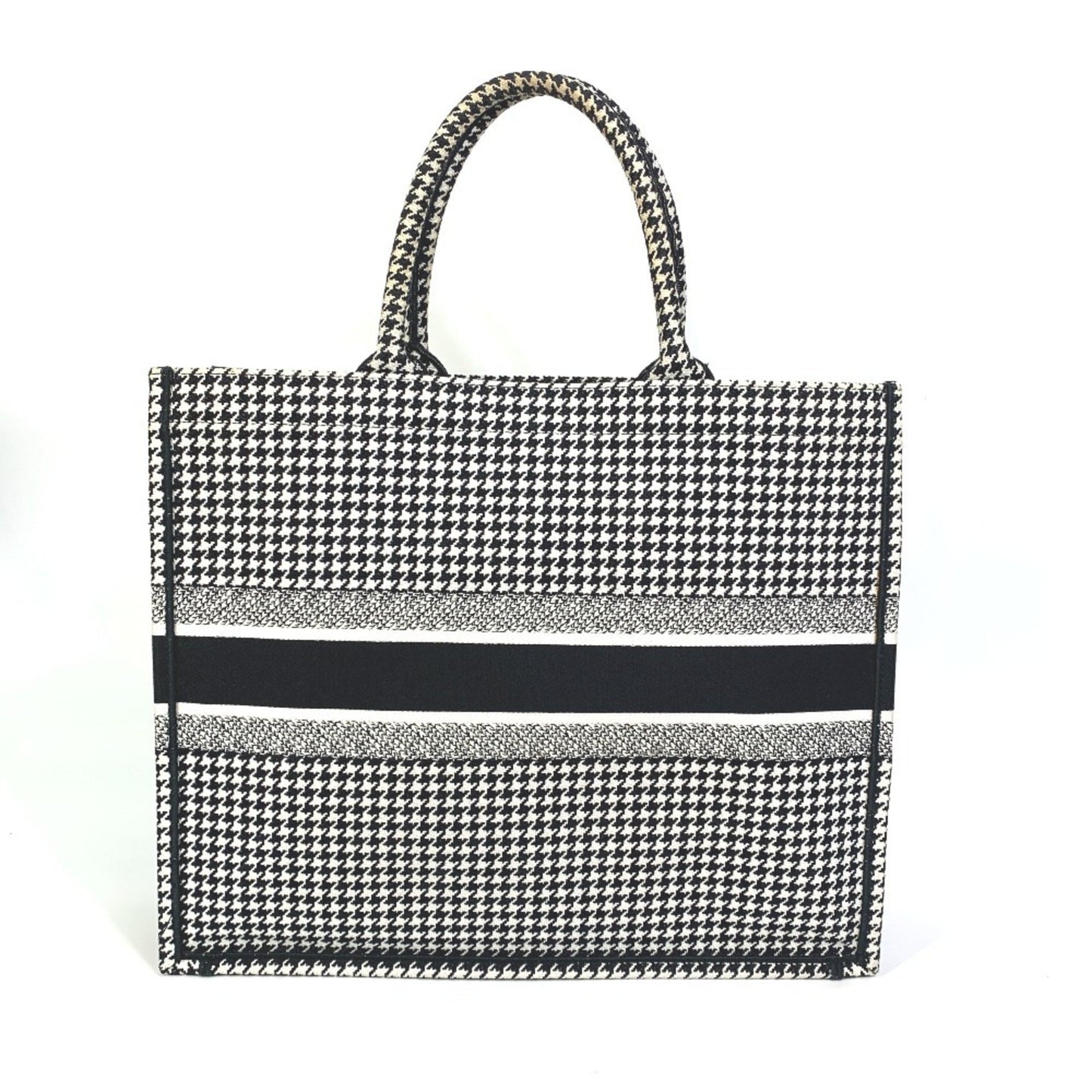 Christian Dior Black White Canvas Shoulder Bag Tote Bag ()