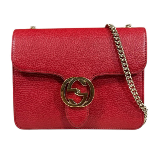 Gucci Red Color Leather Shoulder Bag ( )