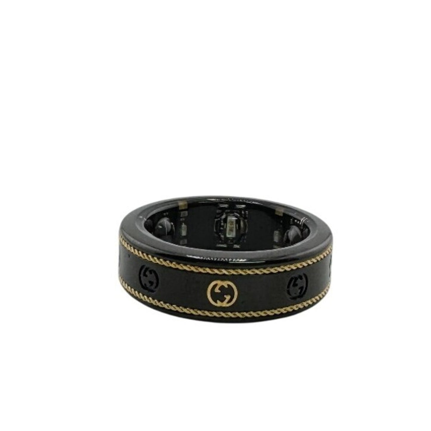 Gucci Gold Black Titanium Band Ring ( )