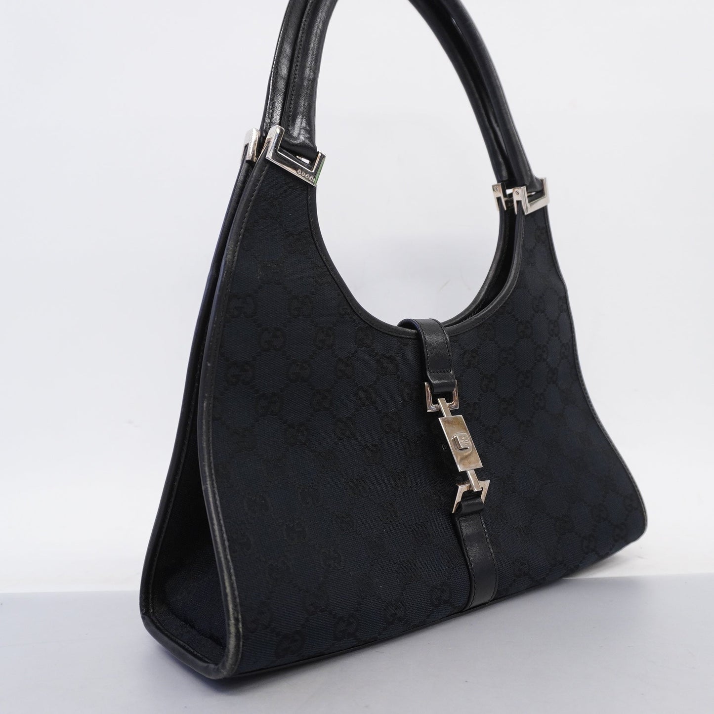 GUCCI Auth  Jackie Handbag 002 1067 Women's Leather,GG Canvas Black