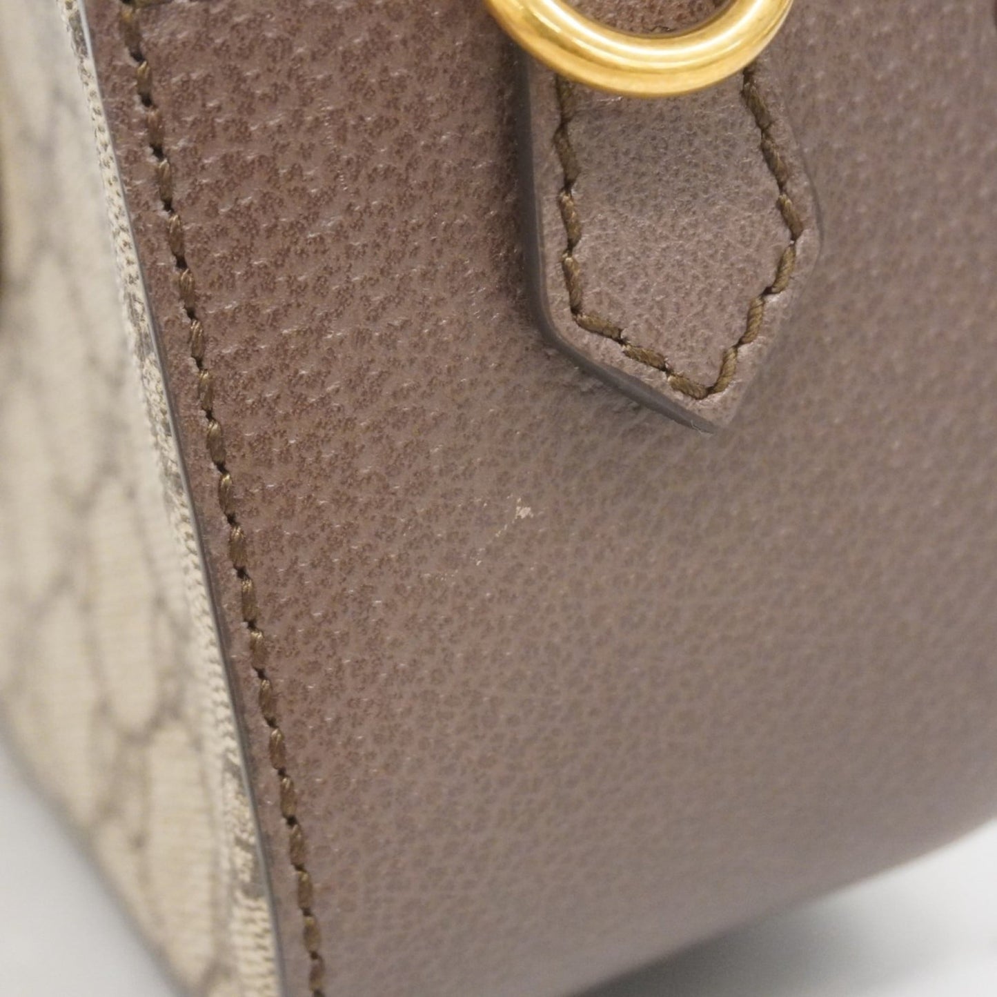 Gucci Beige Brown Pvc Shoulder Bag ( )