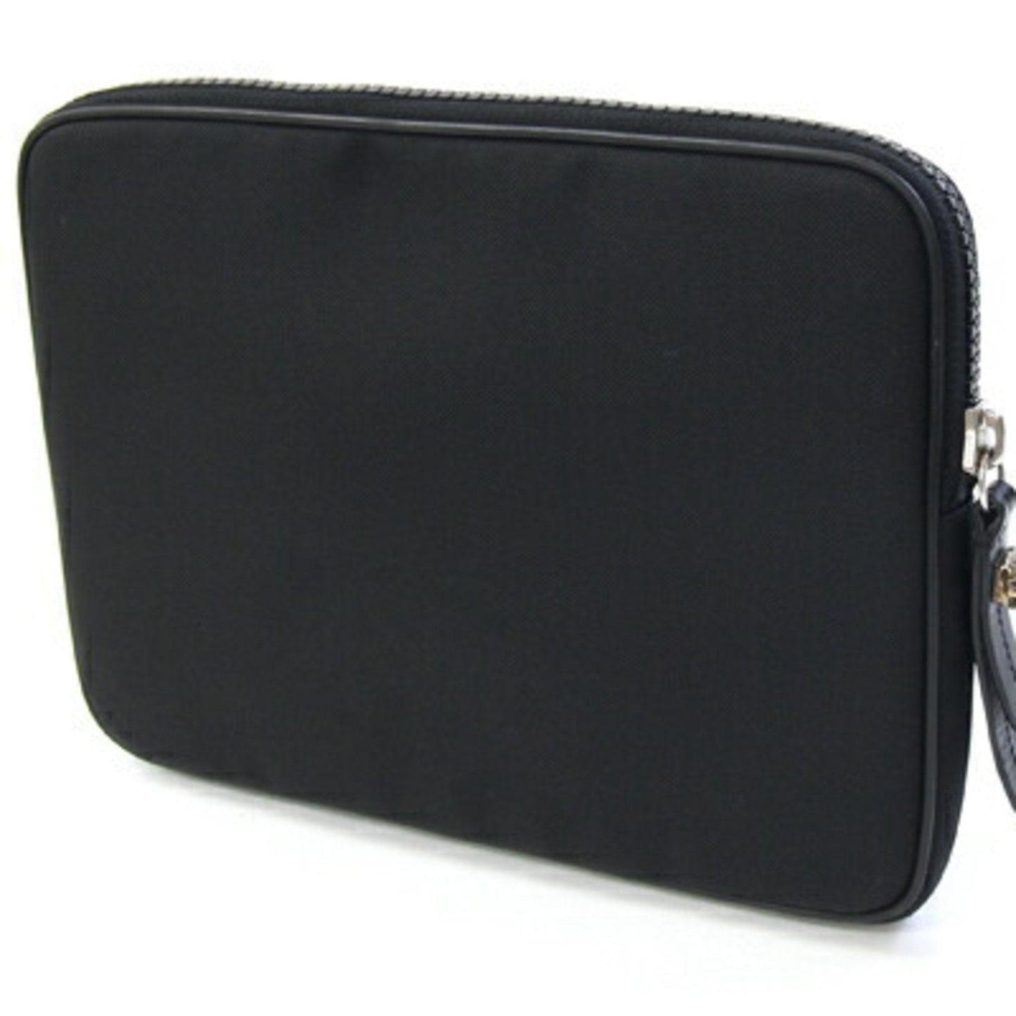 Gucci Black Nylon Canvas Leather Clutch Bag ( )