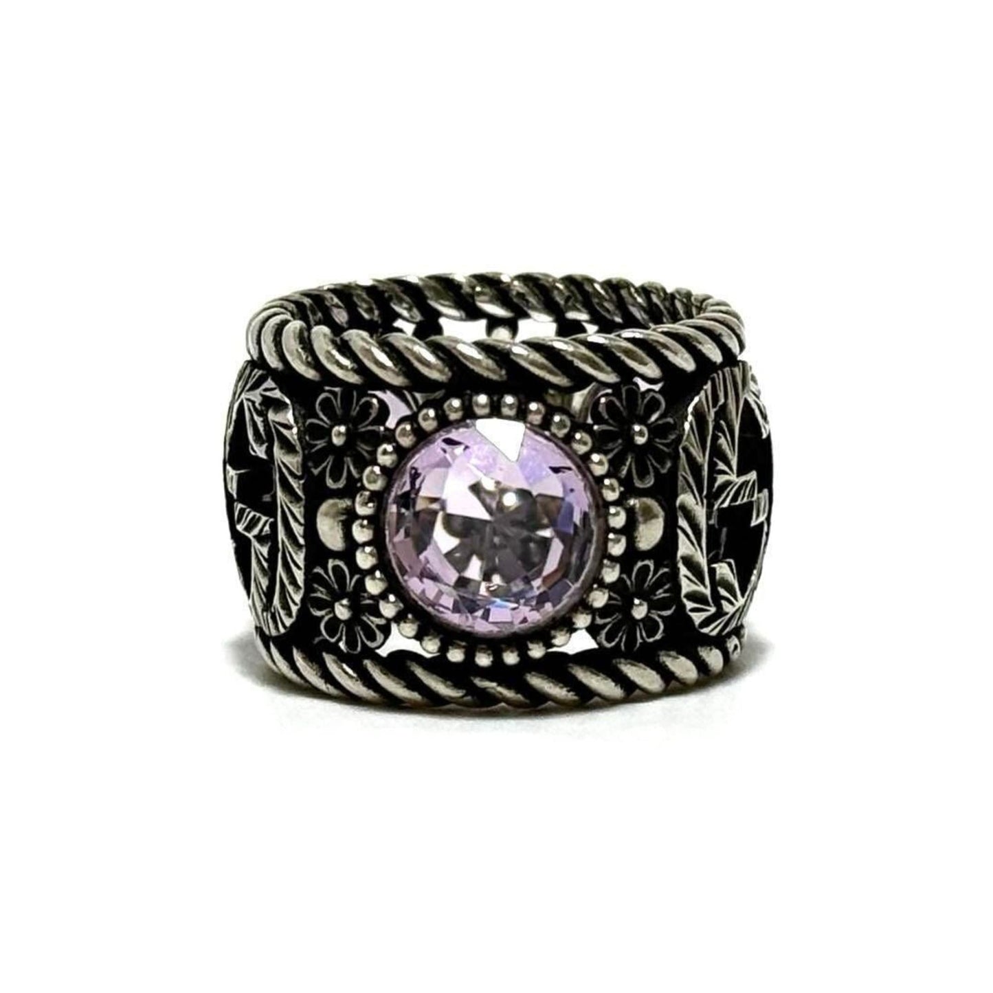 Gucci Silver Rhinestone Silver 925 Band Ring ( )