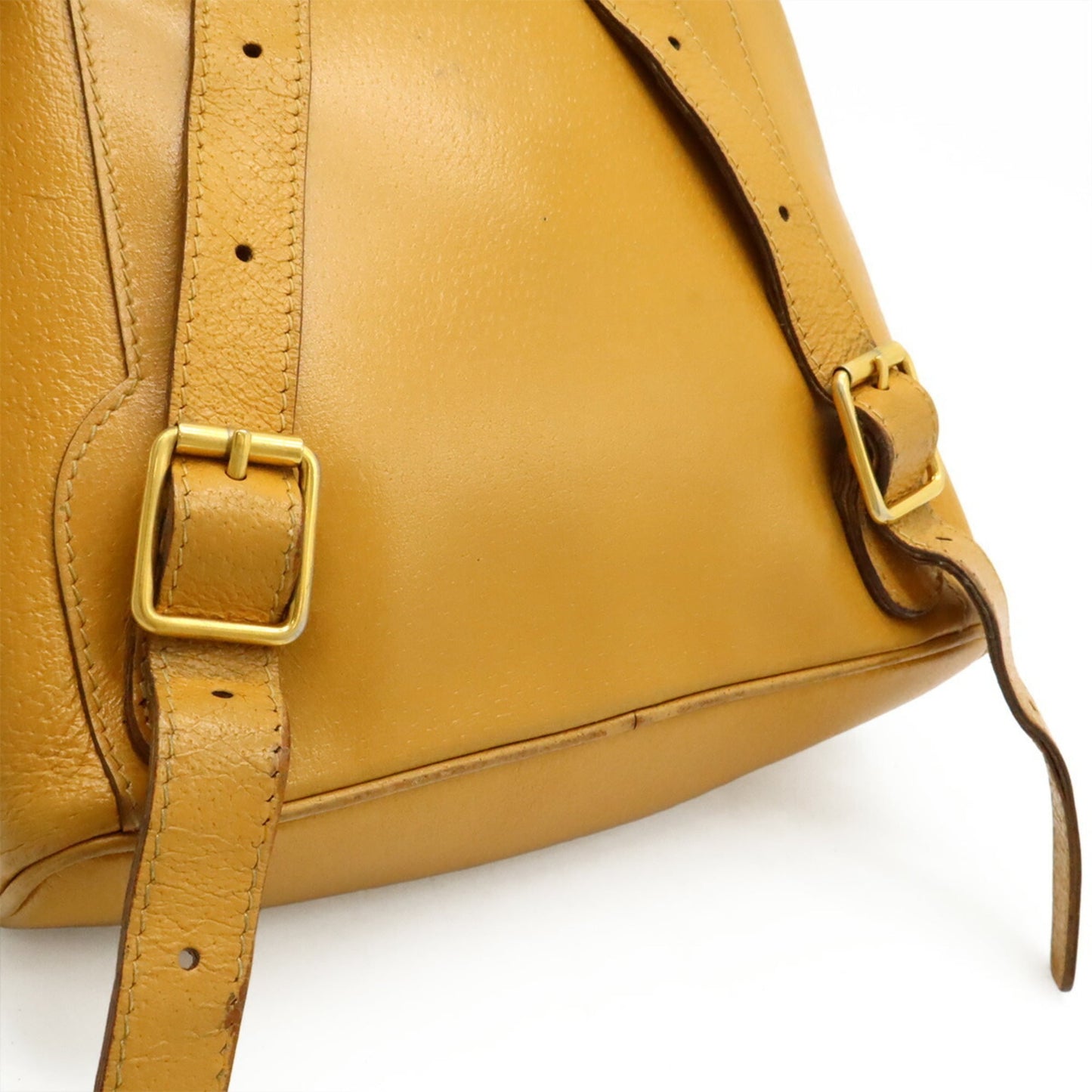 Gucci Beige Light Brown Bamboo Leather Backpack Shoulder Bag ( )