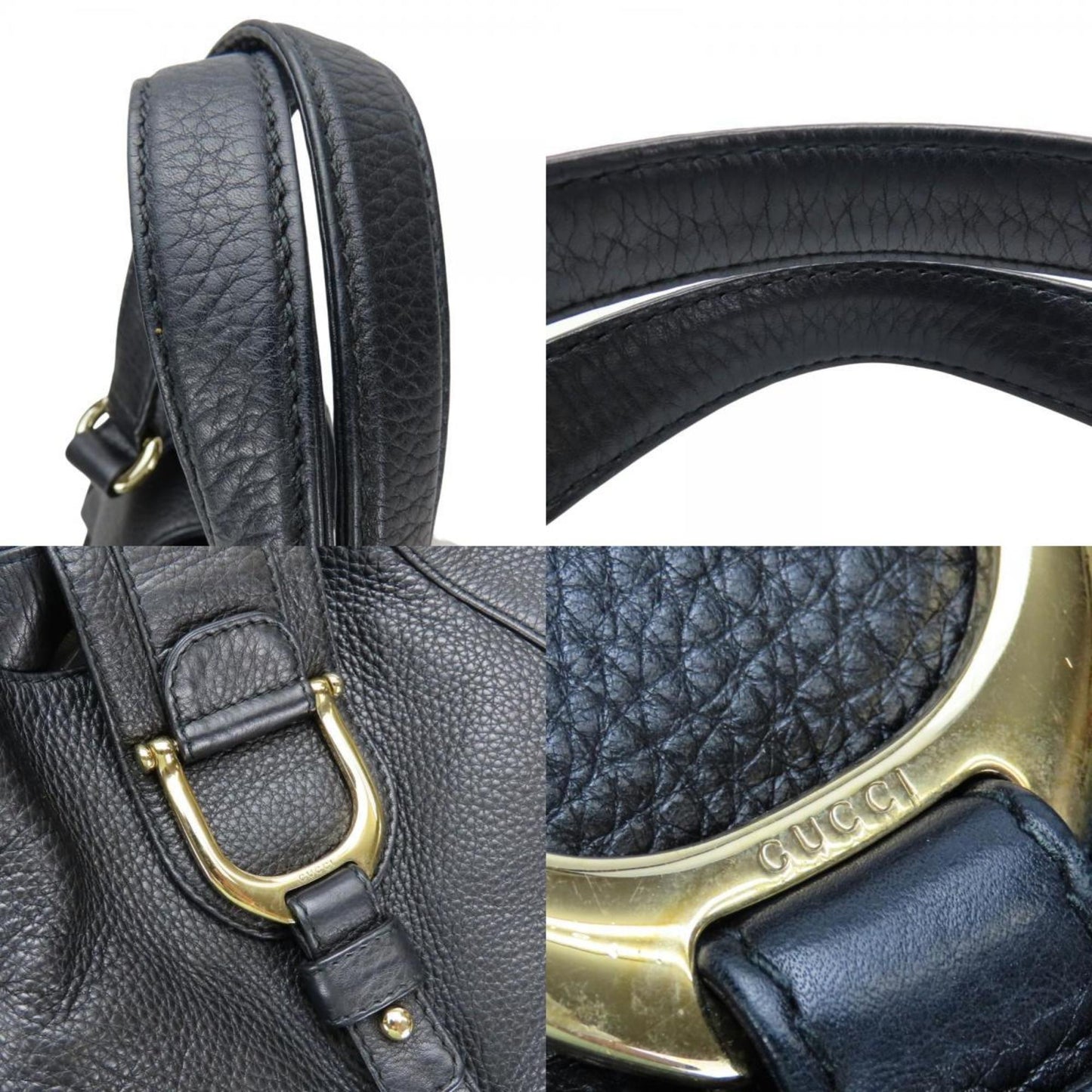 Gucci Black Leather Tote Bag ( )