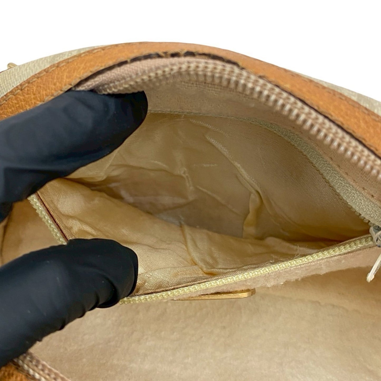 Gucci Beige Brown Leather Pvc Pochette Shoulder Bag ( )