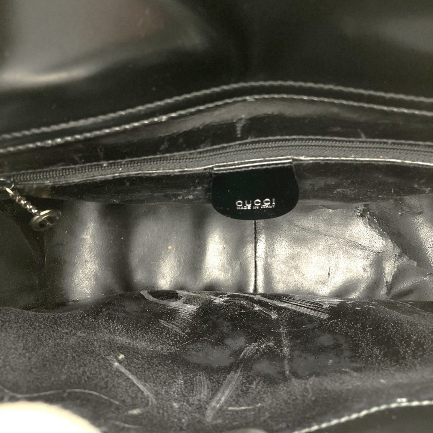 Gucci Black Leather Handbag Shoulder Bag ( )