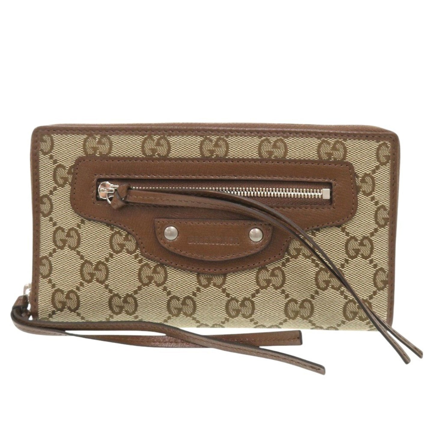Gucci Beige Brown Gg Canvas Long Wallet (Bi-Fold) ( )