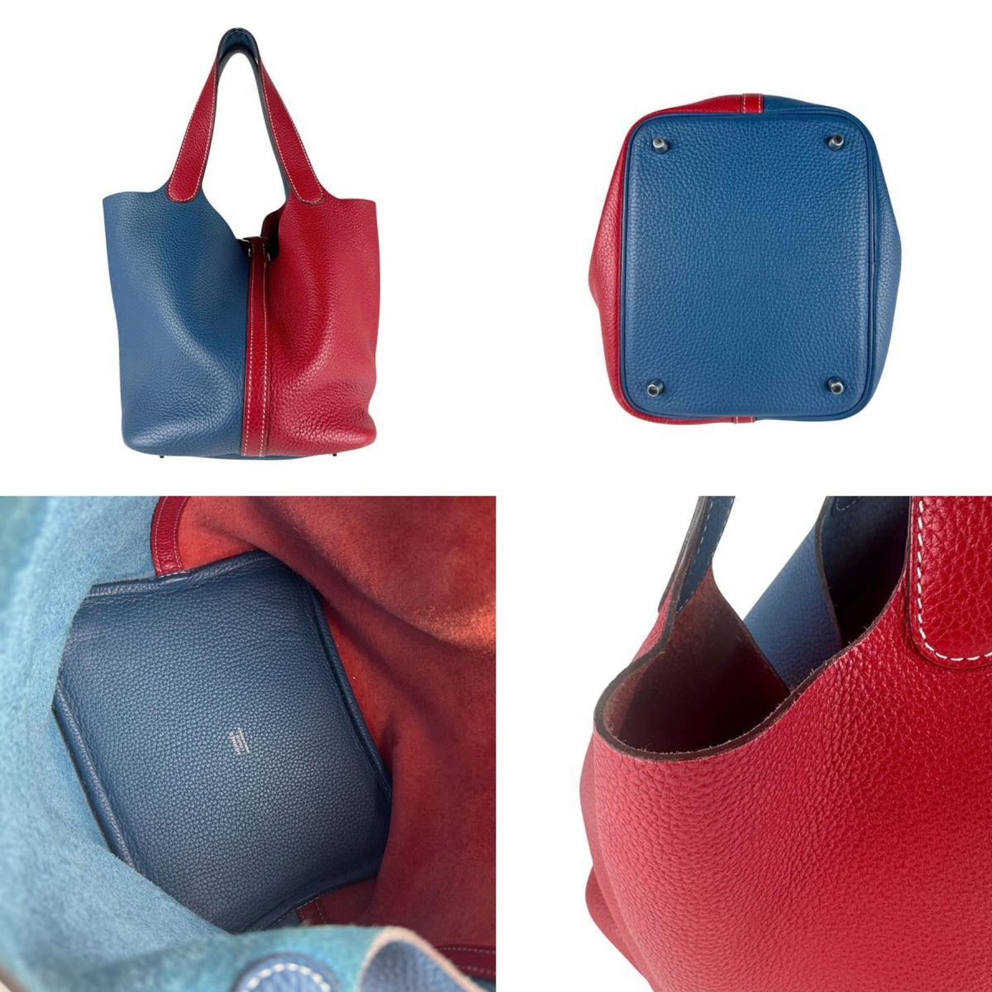 Hermes Colvert Rouge Casaque Taurillon Clemence Leather Handbag ( )