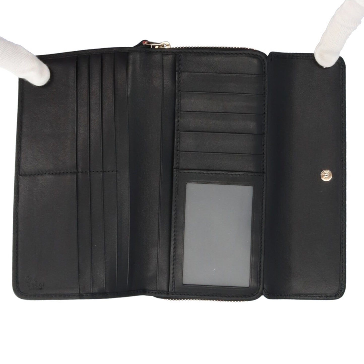 Gucci Black Leather Long Wallet (Bi-Fold) ( )
