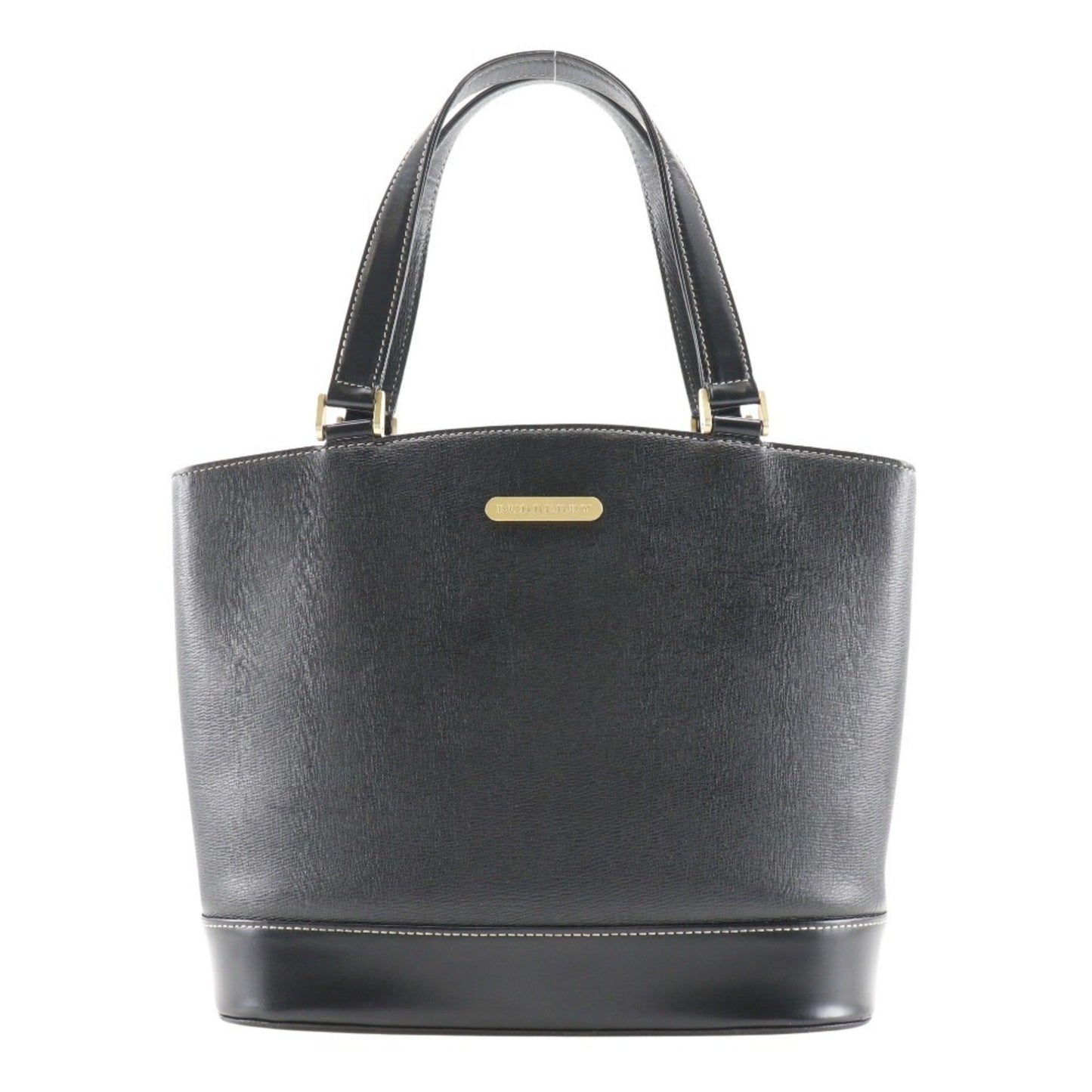 Burberry Black Leather Handbag Tote Bag ( )