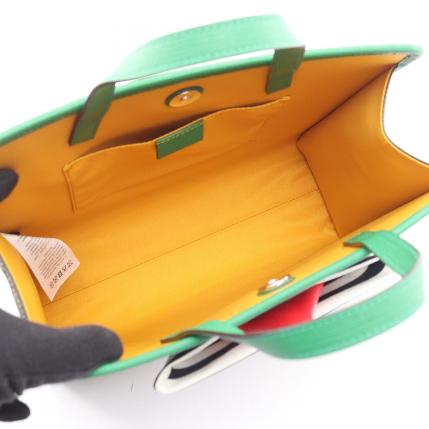 Gucci Beige Green Multi-Color Gg Supreme Leather Handbag ( )
