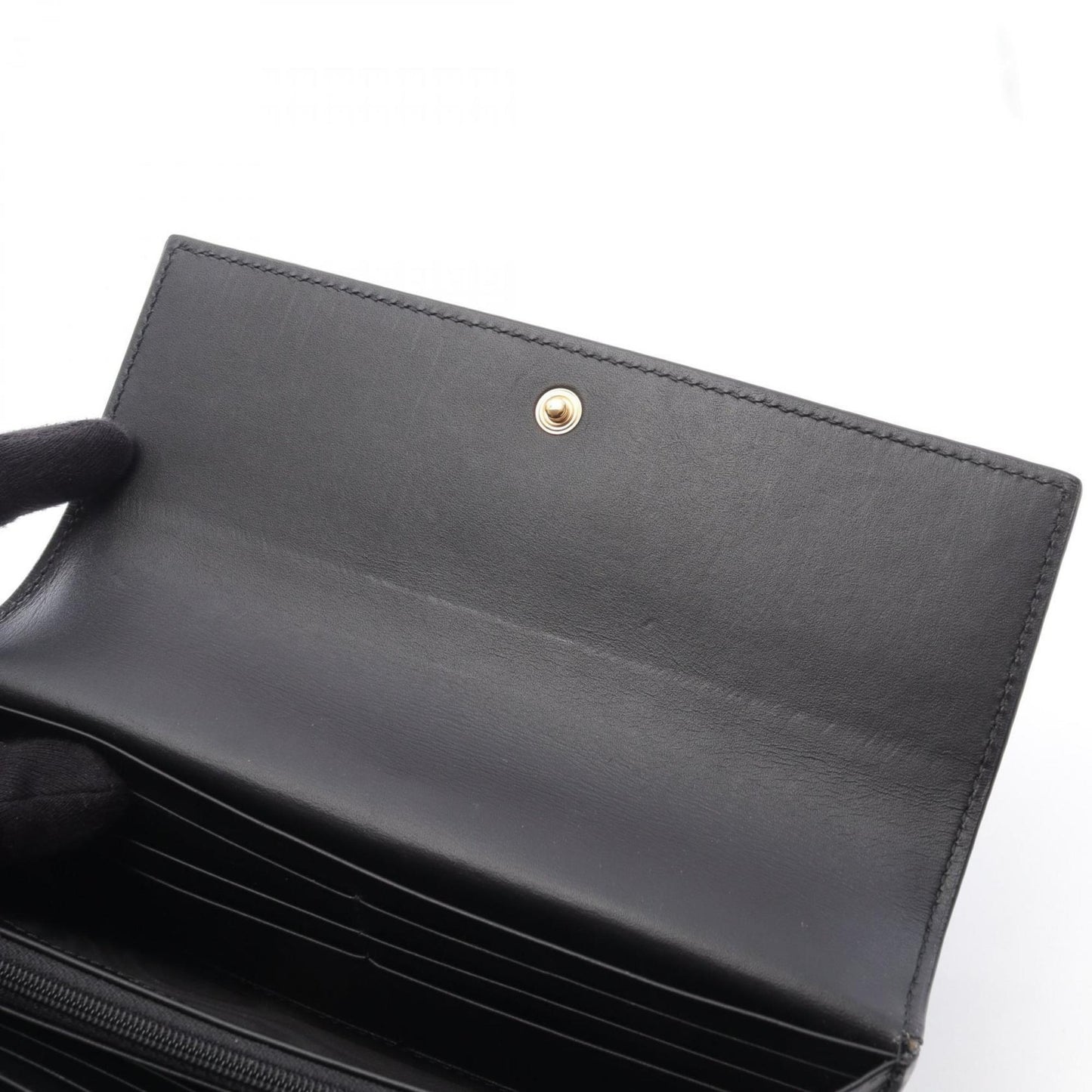 Gucci Beige Black Pvc Leather Long Wallet (Bi-Fold) ( )