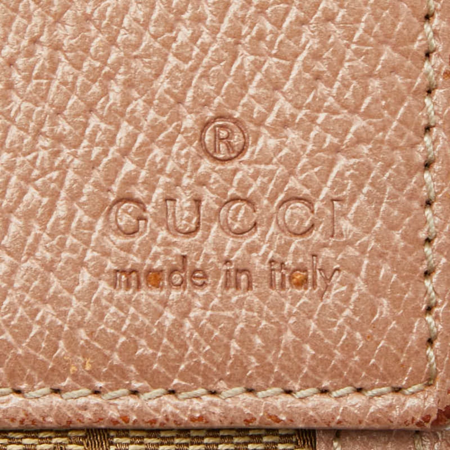 Gucci Beige Pink Canvas Leather Long Wallet (Bi-Fold) ( )