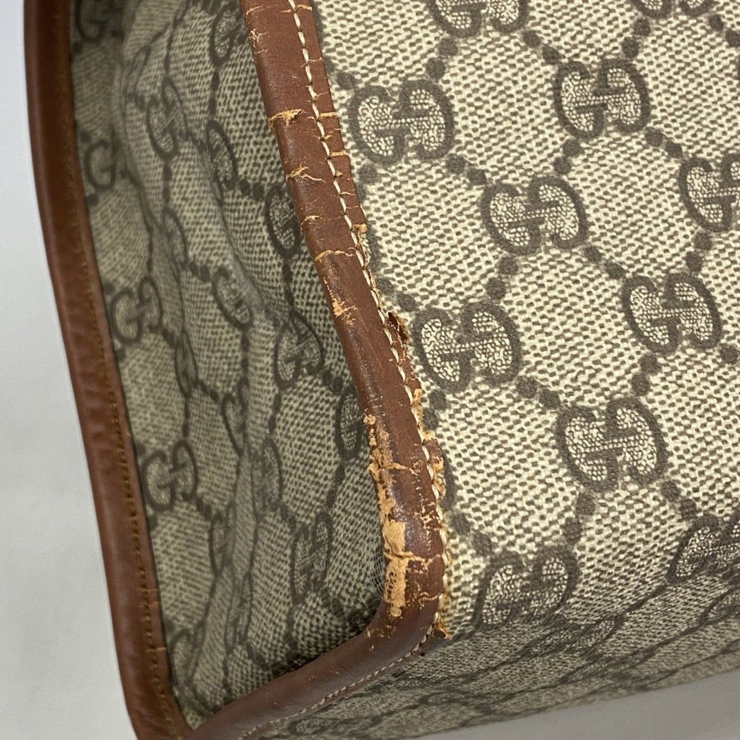 Gucci Beige Brown Pvc Tote Bag ( )