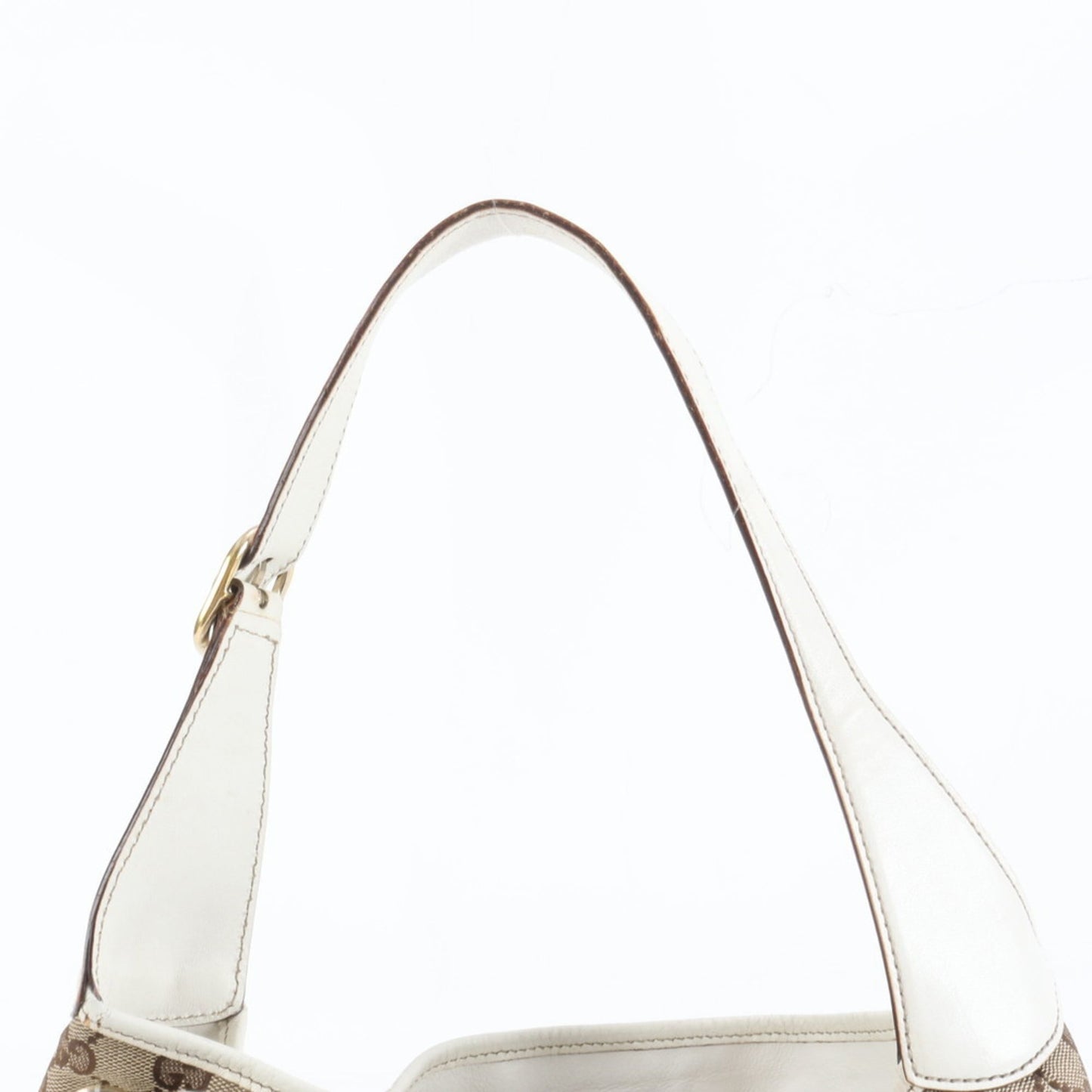 Gucci Brown Leather Canvas Shoulder Bag ( )
