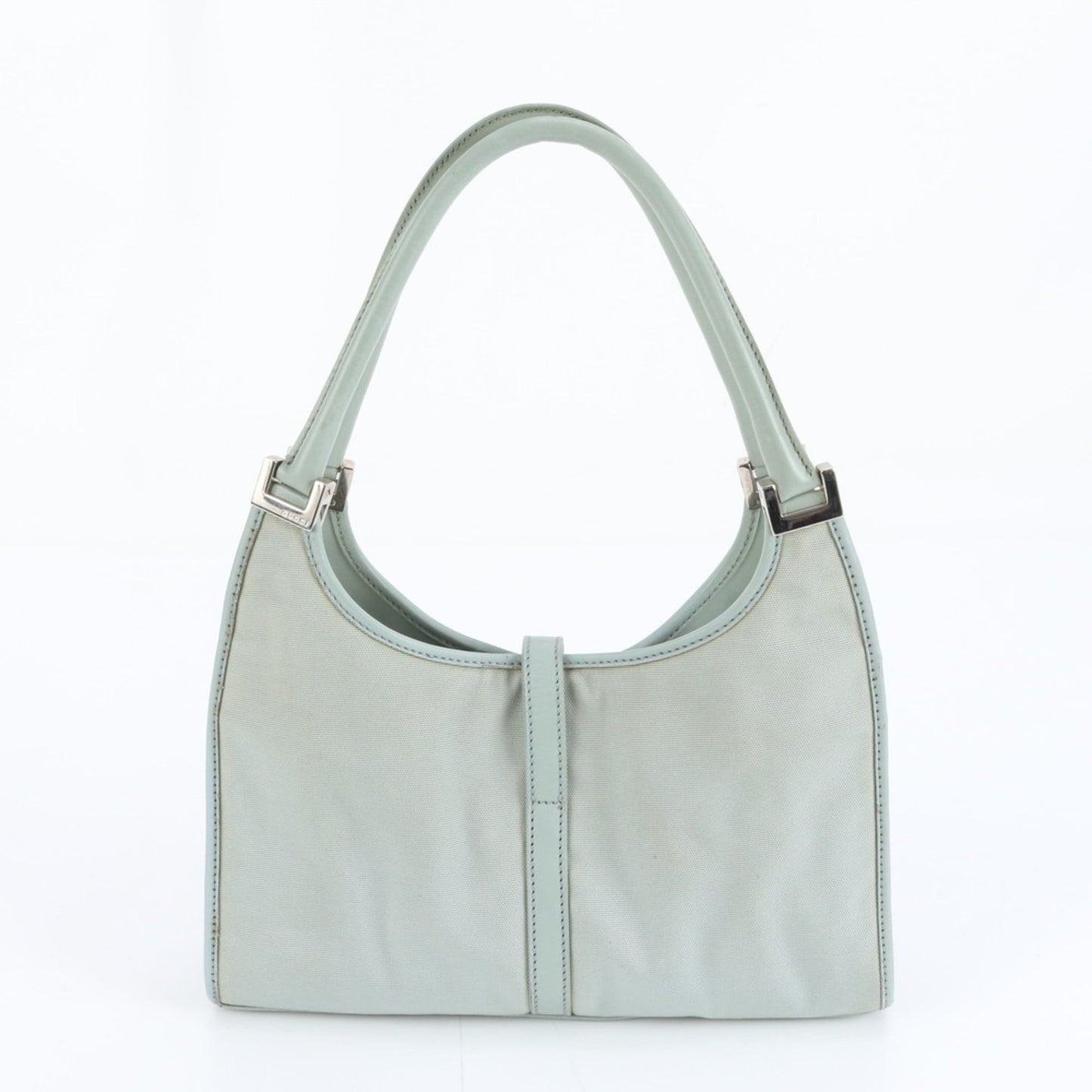 Gucci Green Leather Canvas Tote Bag ( )
