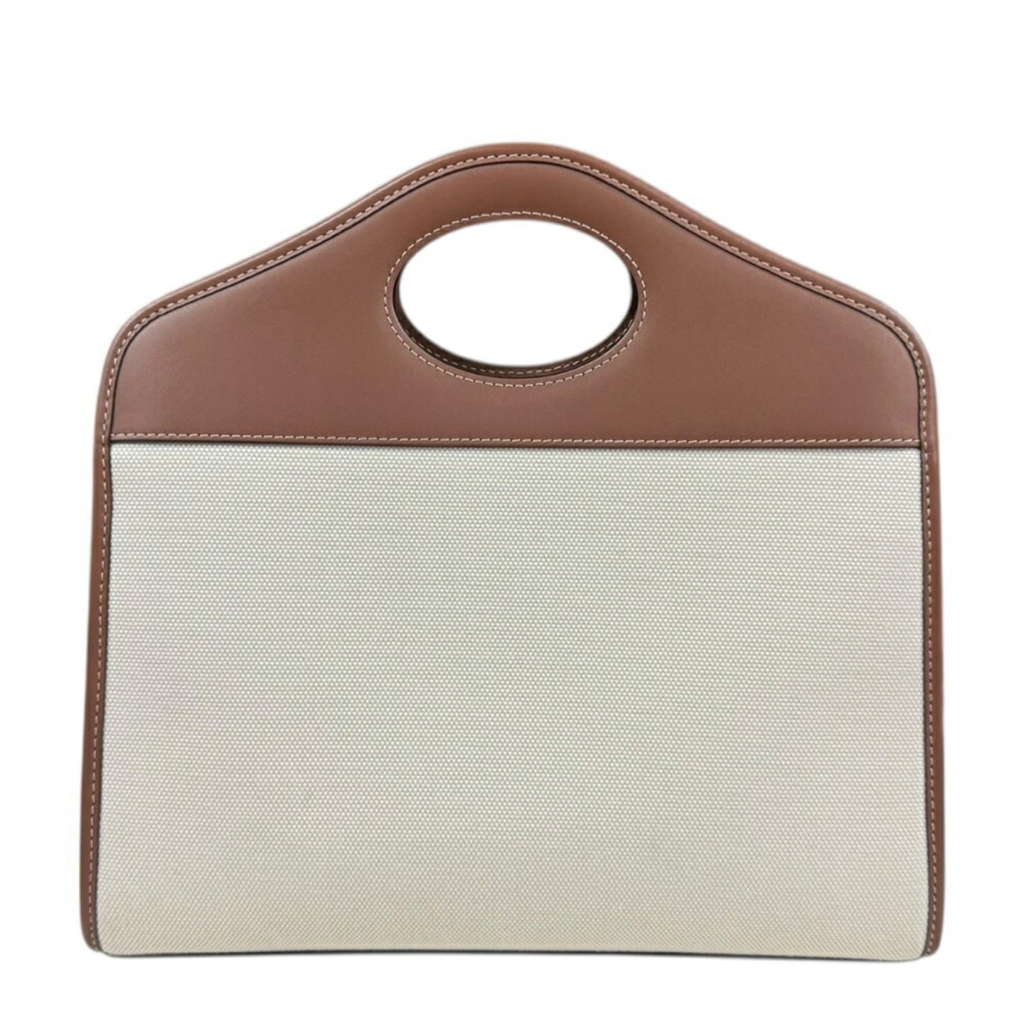 Burberry Beige Brown Canvas Leather Shoulder Bag ( )