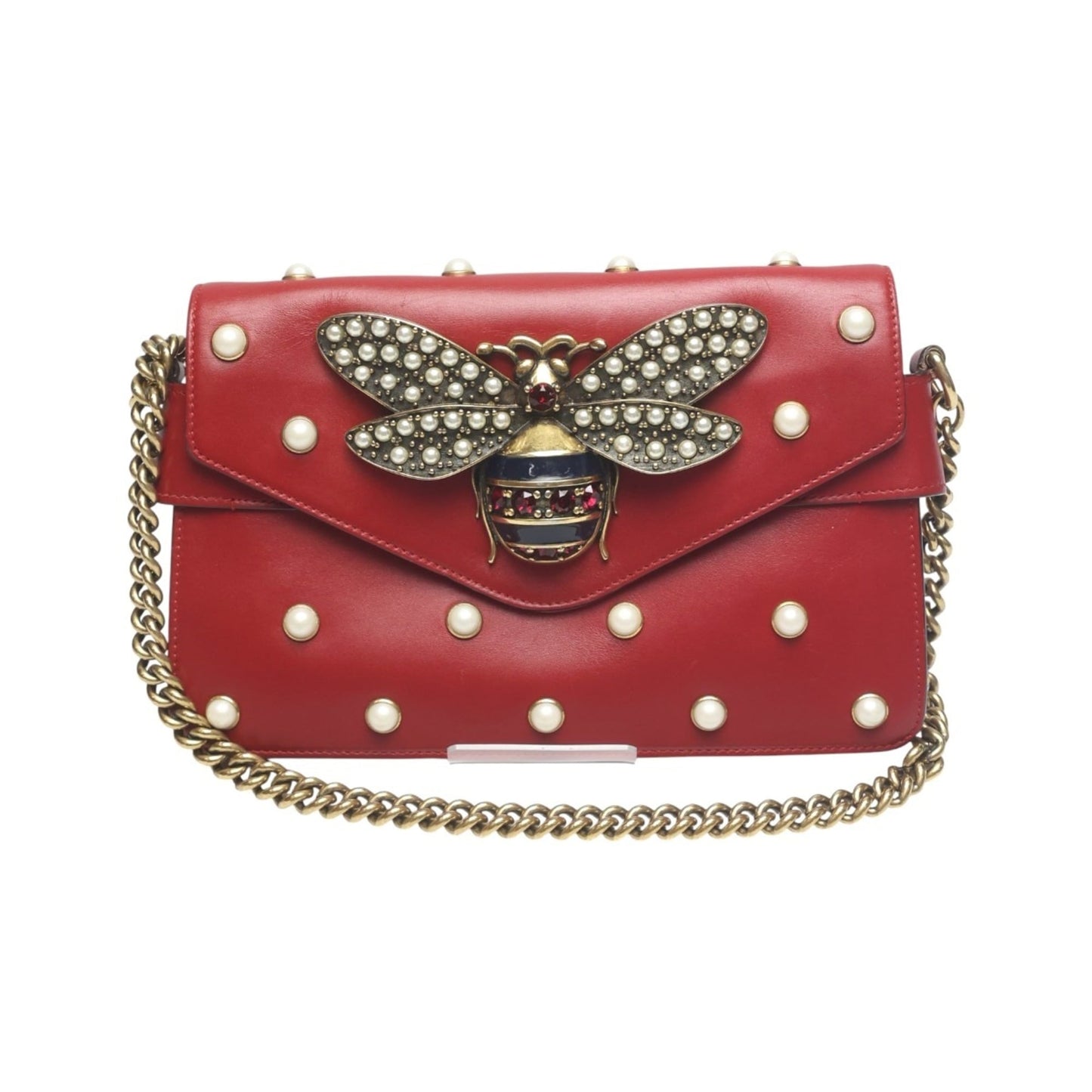 Gucci Red Color Leather Handbag Shoulder Bag ( )