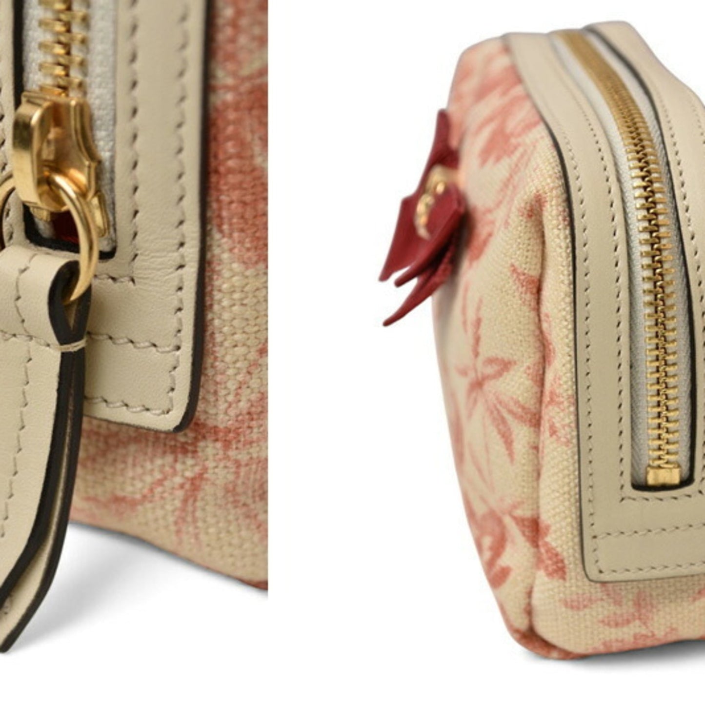 Gucci Pink White Canvas Pouch ( )