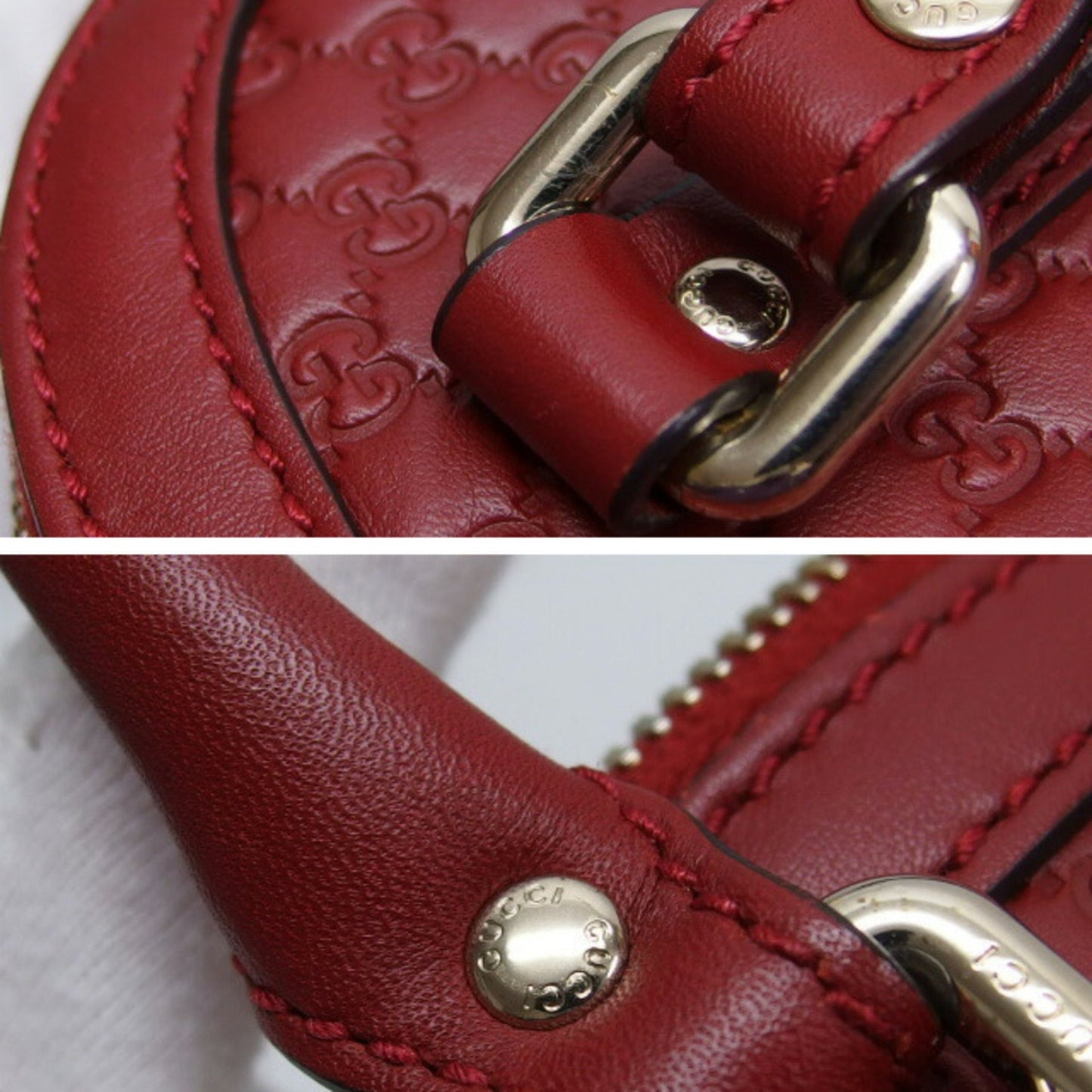 Gucci Red Color Leather Handbag Shoulder Bag ( )