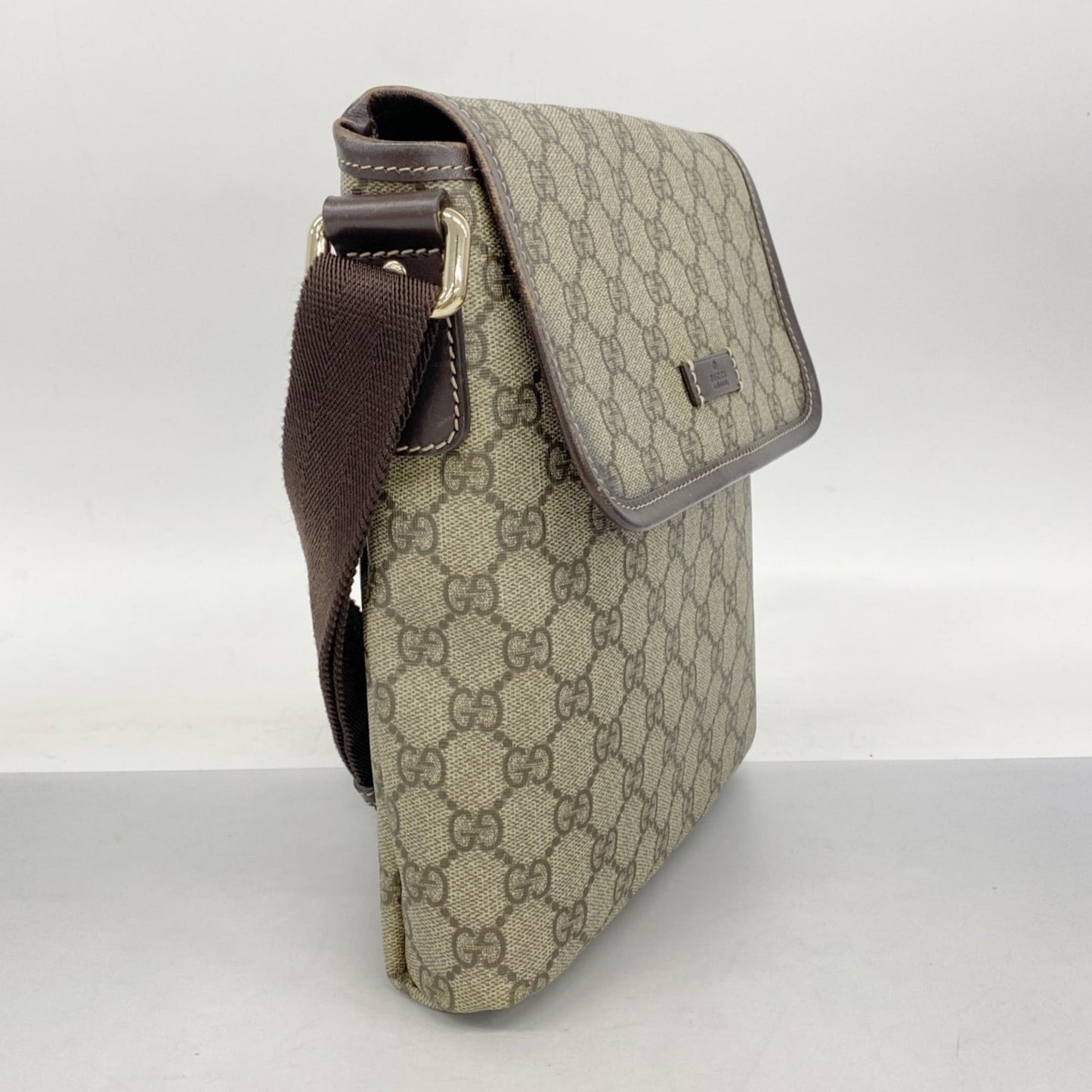 Gucci Beige Brown Pvc Shoulder Bag ( )