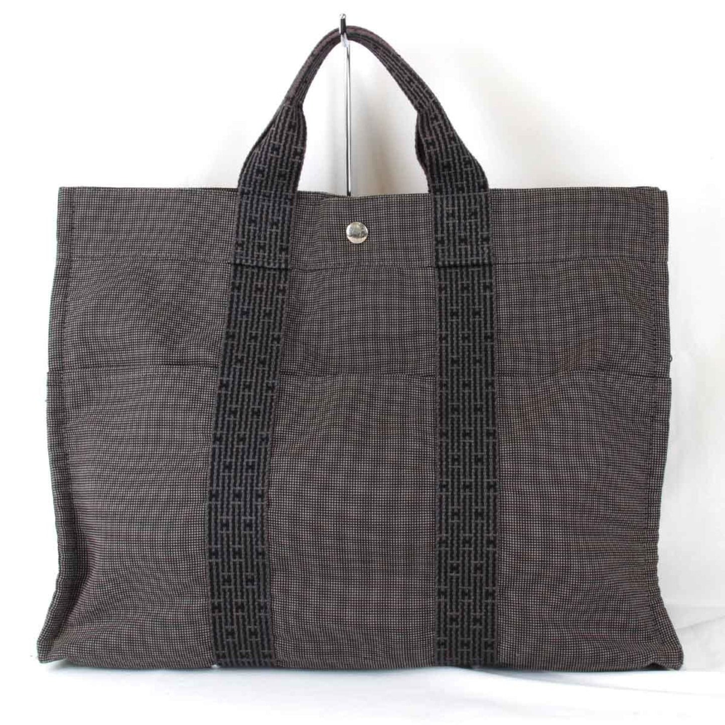Hermes Gray Canvas Handbag ( )