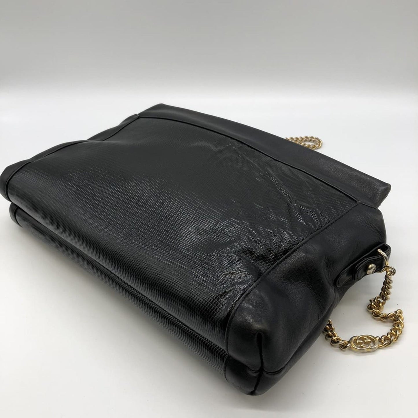 Gucci Black Leather Shoulder Bag ( )