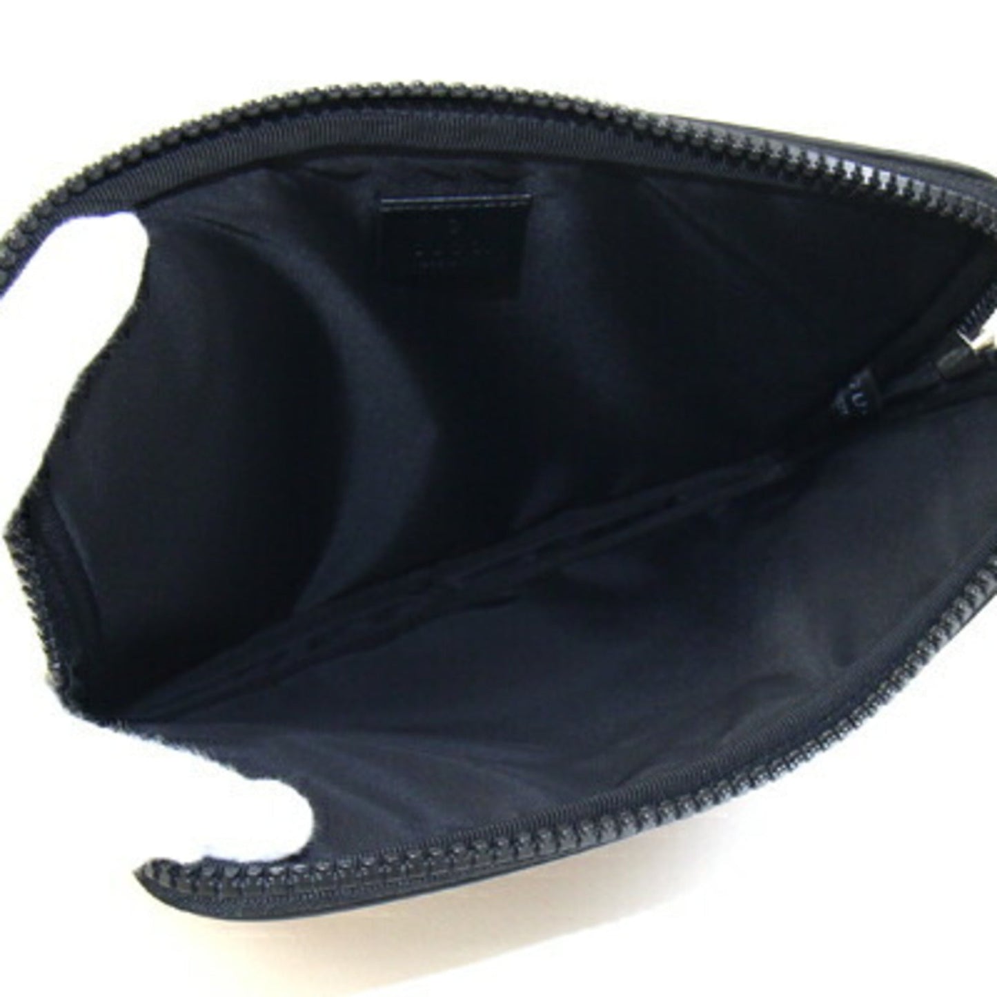 Gucci Black Nylon Canvas Leather Clutch Bag ( )
