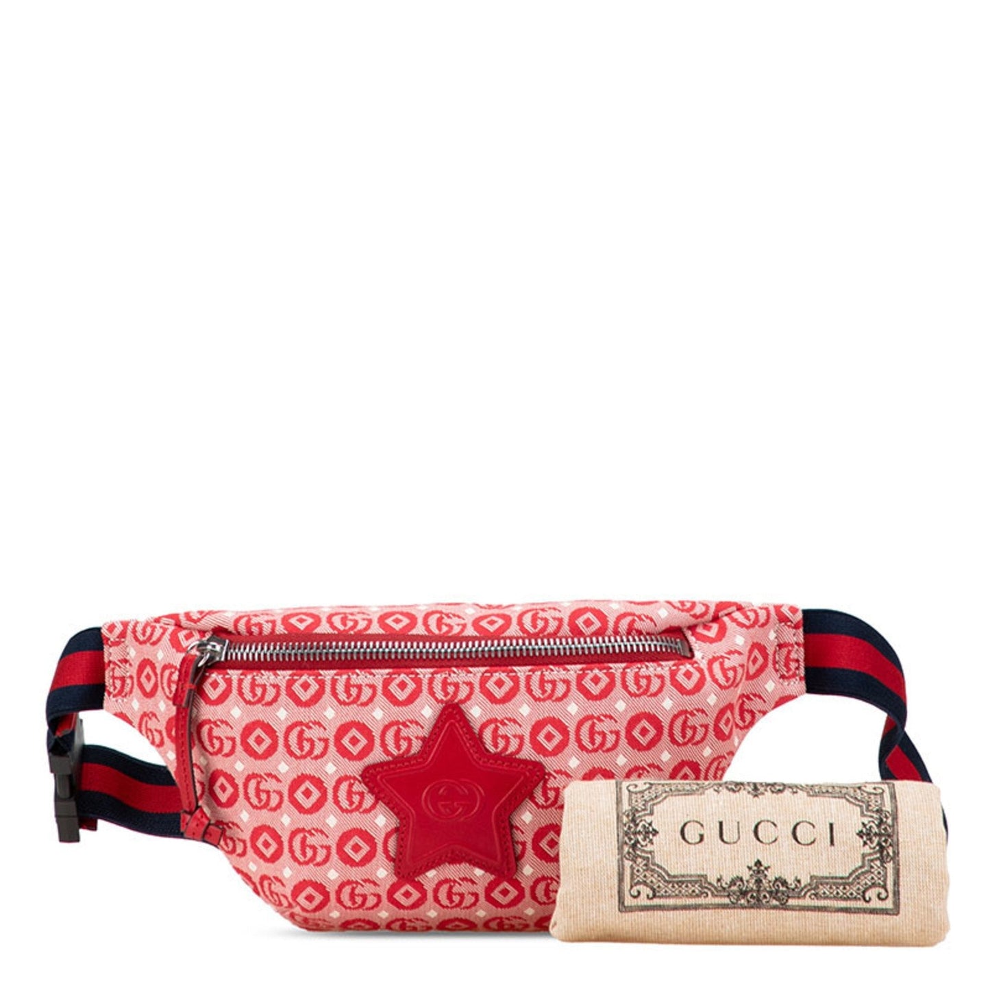 Gucci Red Color Canvas Leather Sling Bag ( )