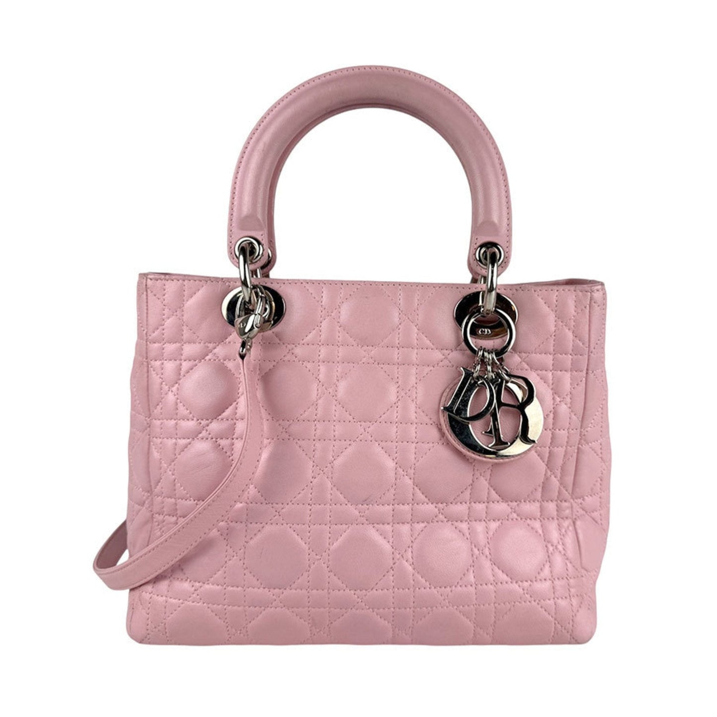 Christian Dior Pink Leather Handbag Shoulder Bag ()