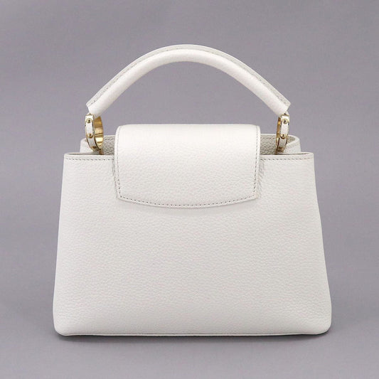 LOUIS VUITTON Capucines BB 2way Hand Shoulder Bag Taurillon Leather Snow White M55832 RFID