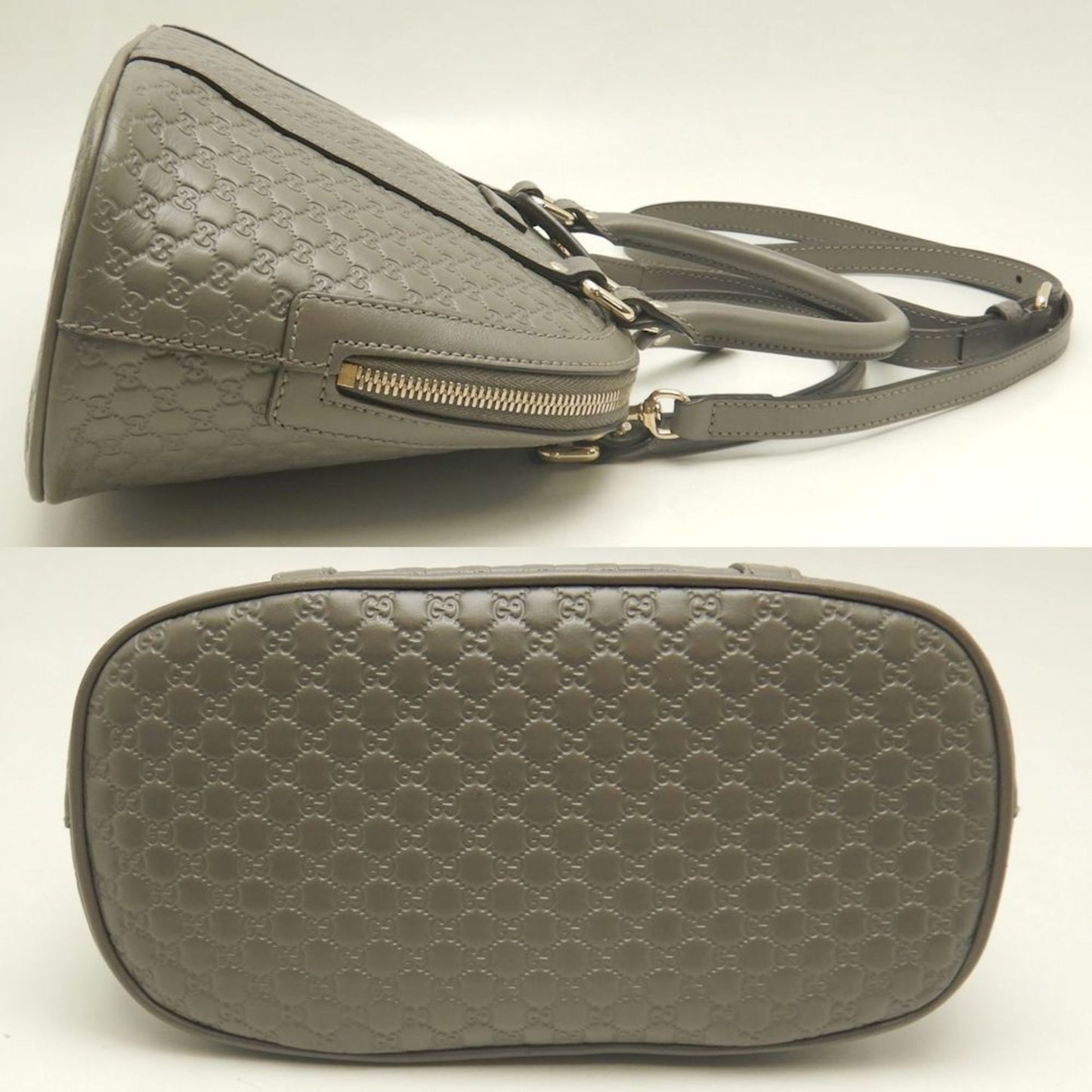 Gucci Microguccissima Gray Leather Handbag ( )