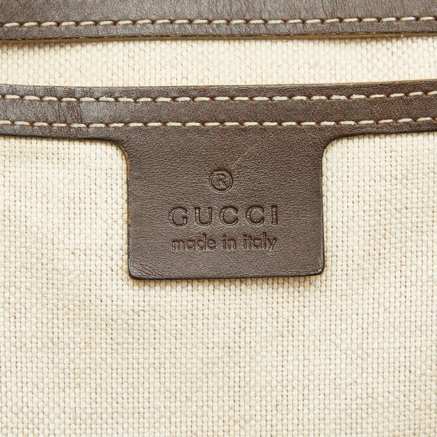 Gucci Beige Brown Pvc Leather Tote Bag ( )
