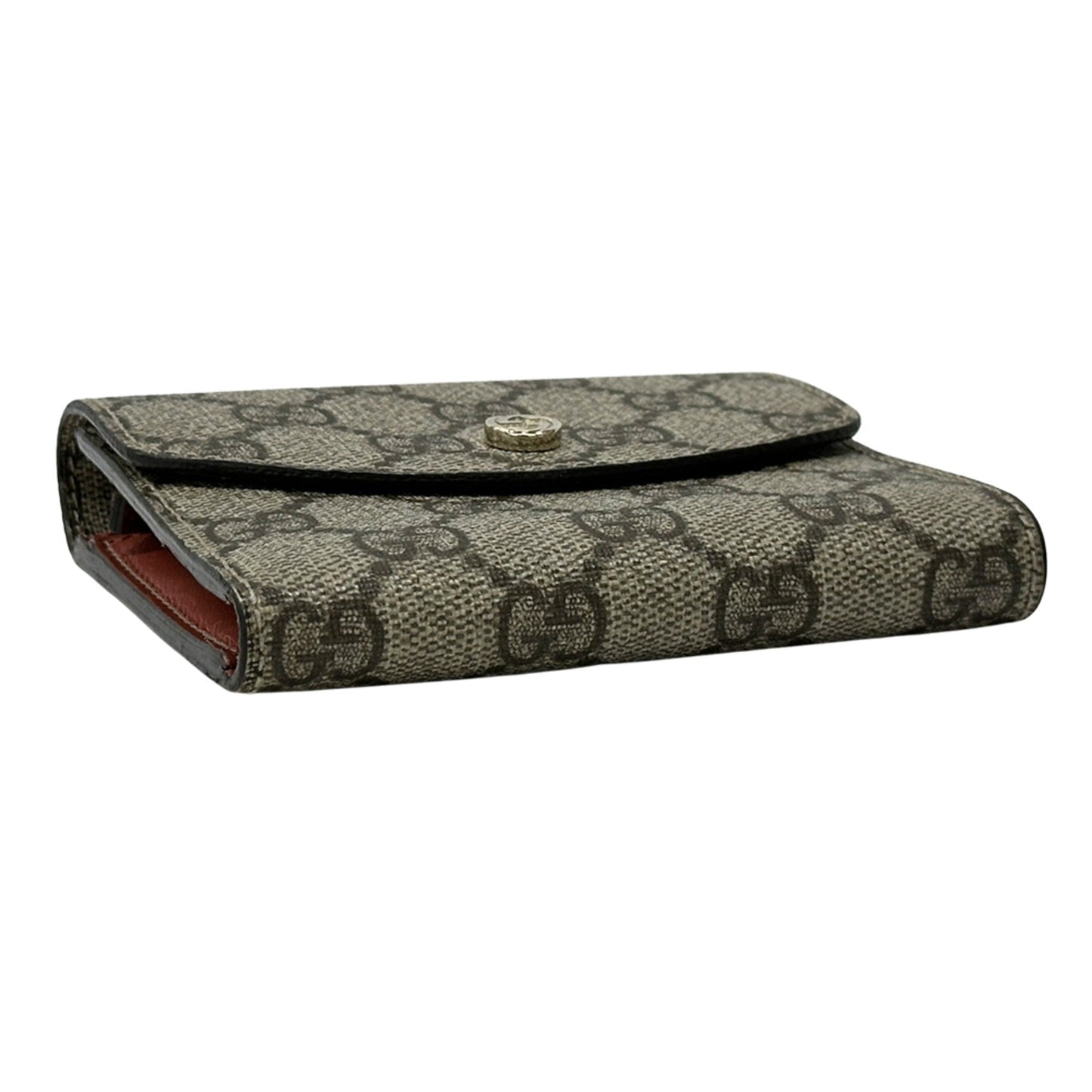 Gucci Brown Red Color Gg Supreme Wallet (Tri-Fold) ( )