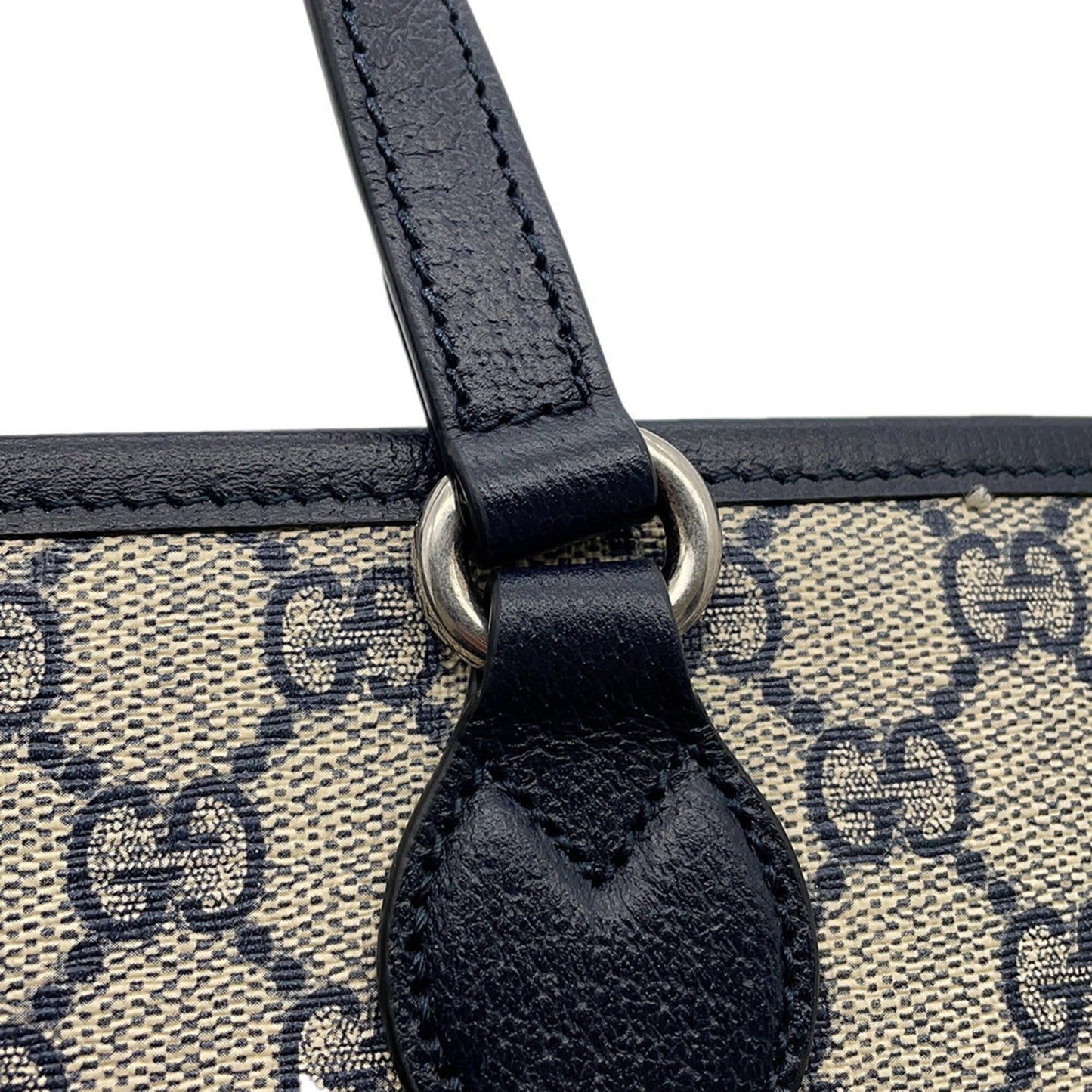 Gucci Ophidia Beige Navy Gg Supreme Leather Shoulder Bag ( )