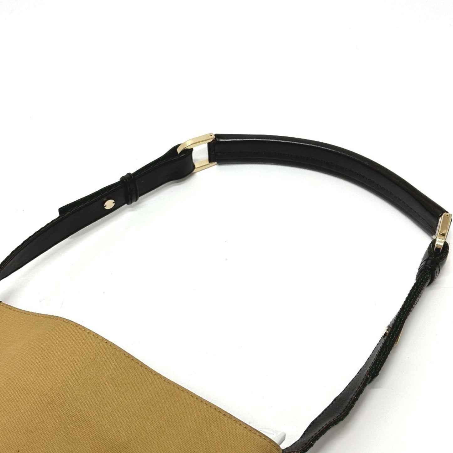 Gucci Beige Leather Canvas Shoulder Bag ( )