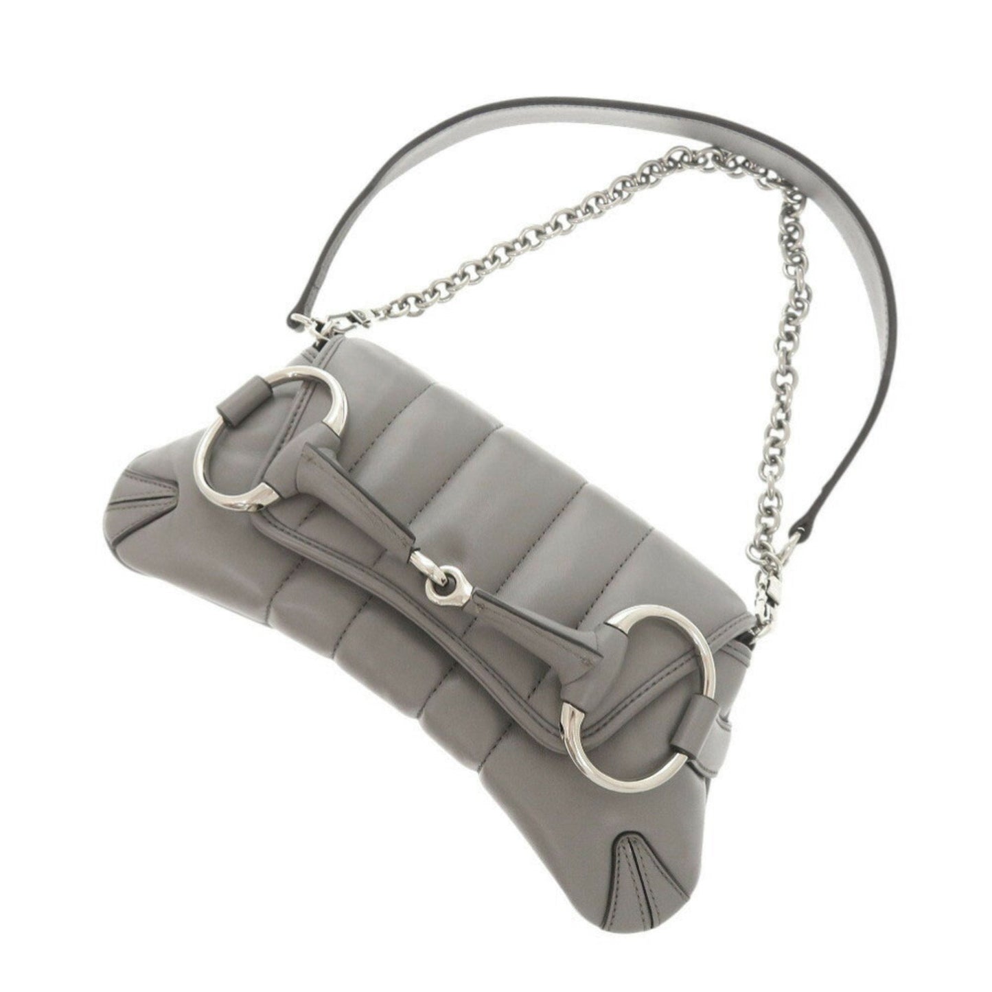 Gucci Gray Leather Shoulder Bag ( )