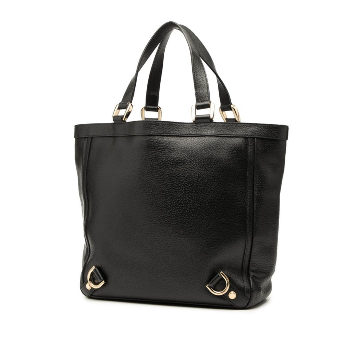 Gucci Black Leather Handbag Tote Bag ( )