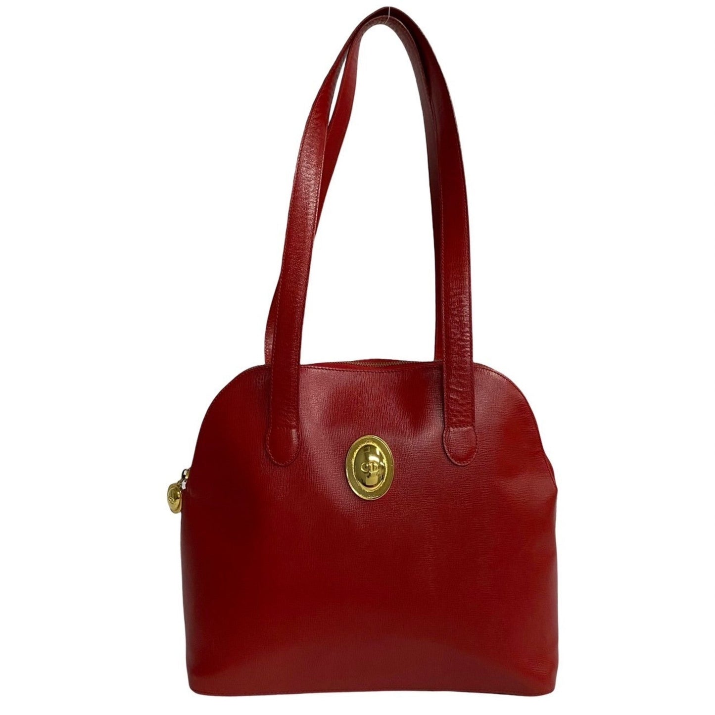 Christian Dior Red Color Leather Shoulder Bag Tote Bag ()