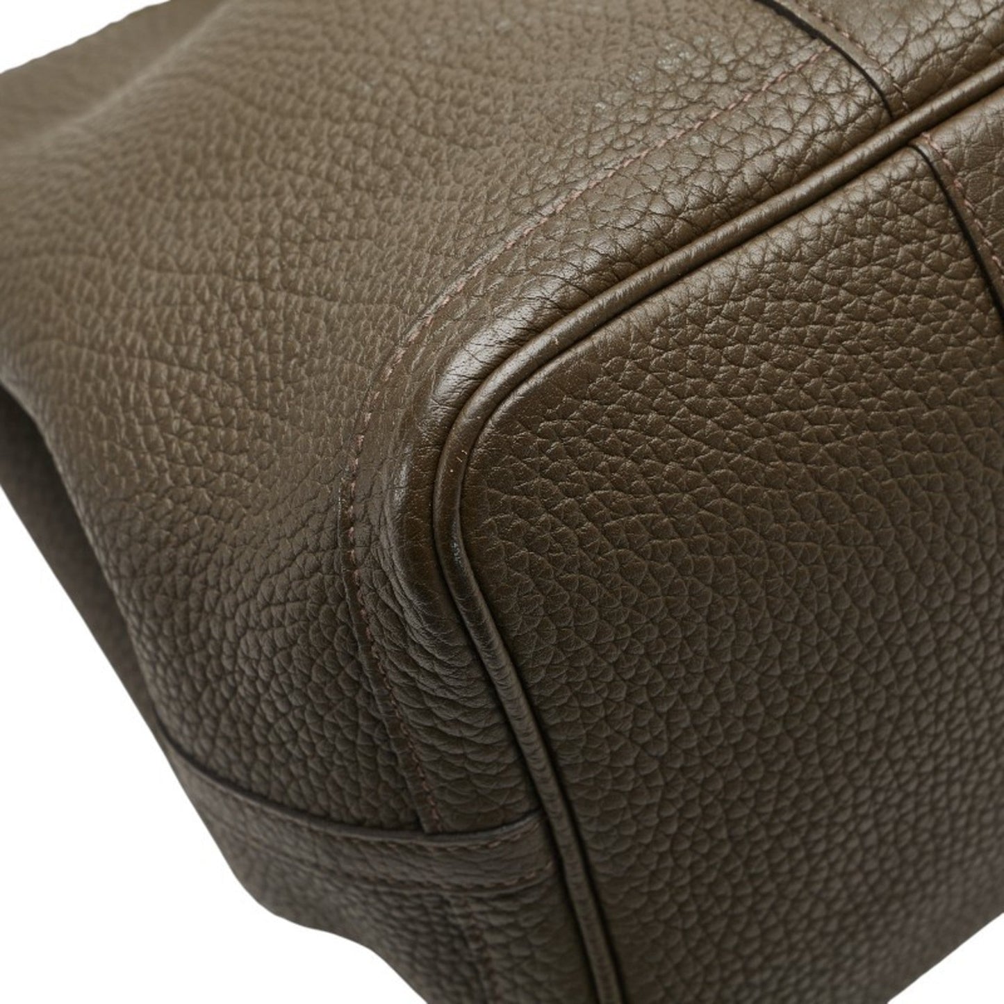 Hermes Garden Khaki Negonda Leather Handbag Tote Bag ( )