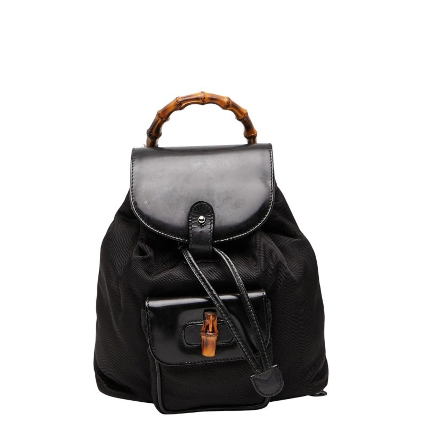 Gucci Black Nylon Leather Backpack ( )