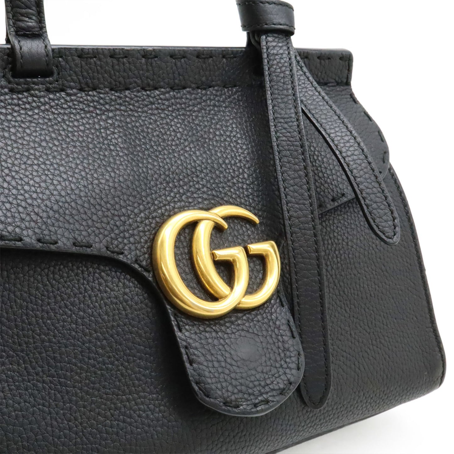 Gucci Black Leather Handbag Shoulder Bag ( )