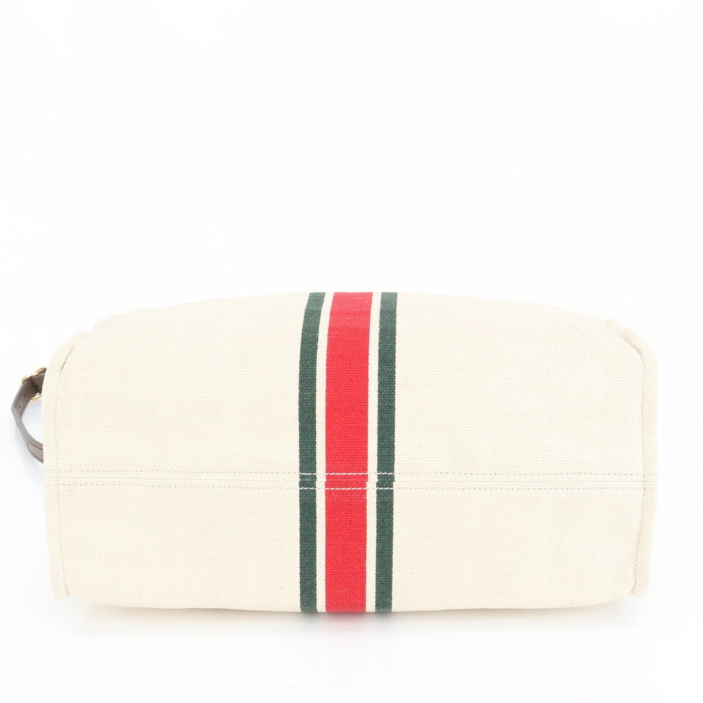 Gucci Ivory Leather Canvas Tote Bag ( )