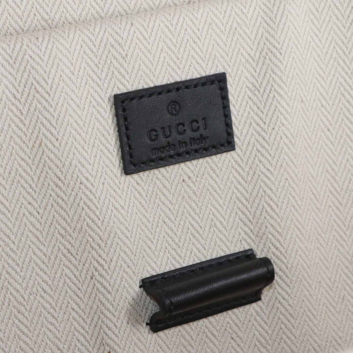 Gucci Black Fabric Leather Backpack ( )