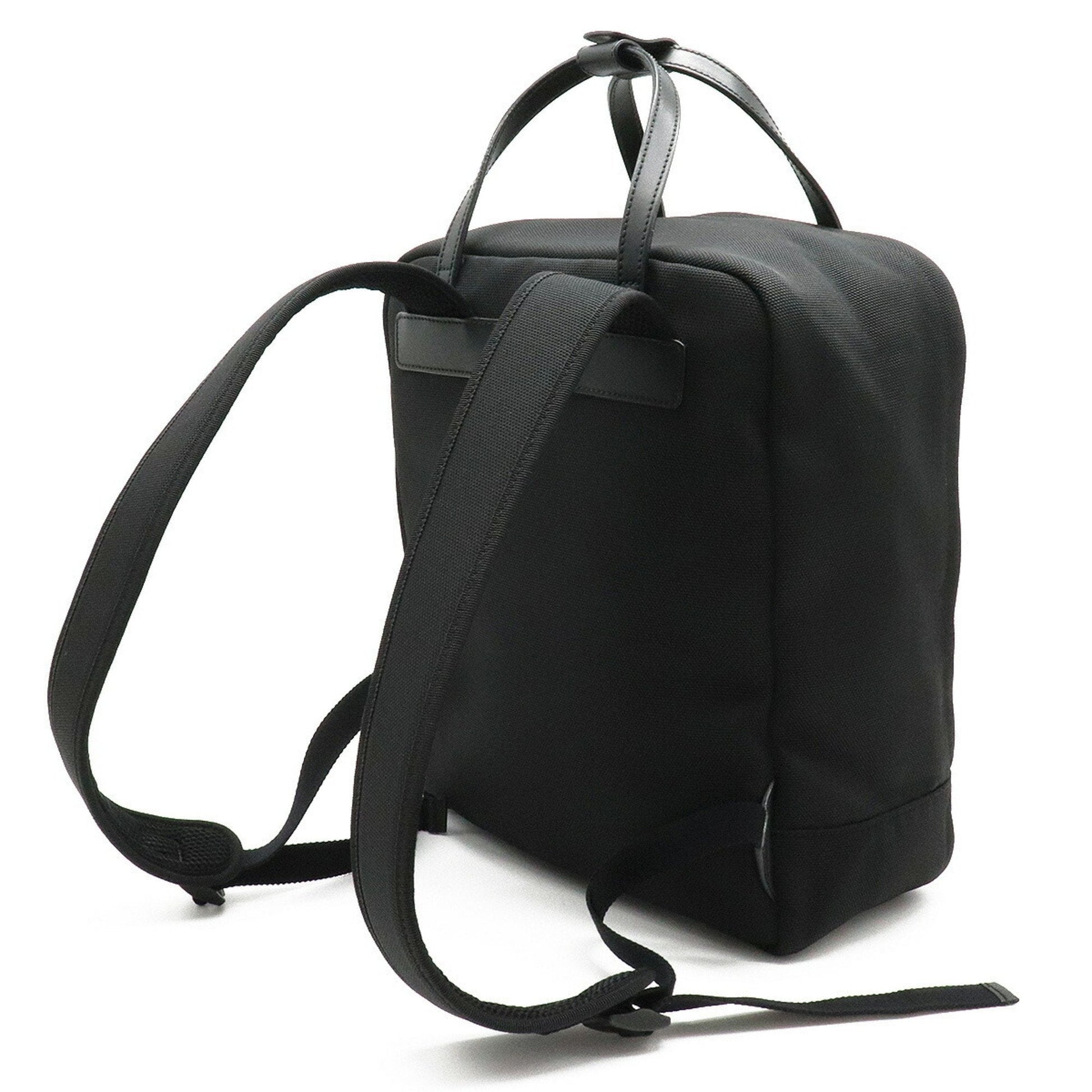 Gucci Sherry Line Black Leather Canvas Backpack