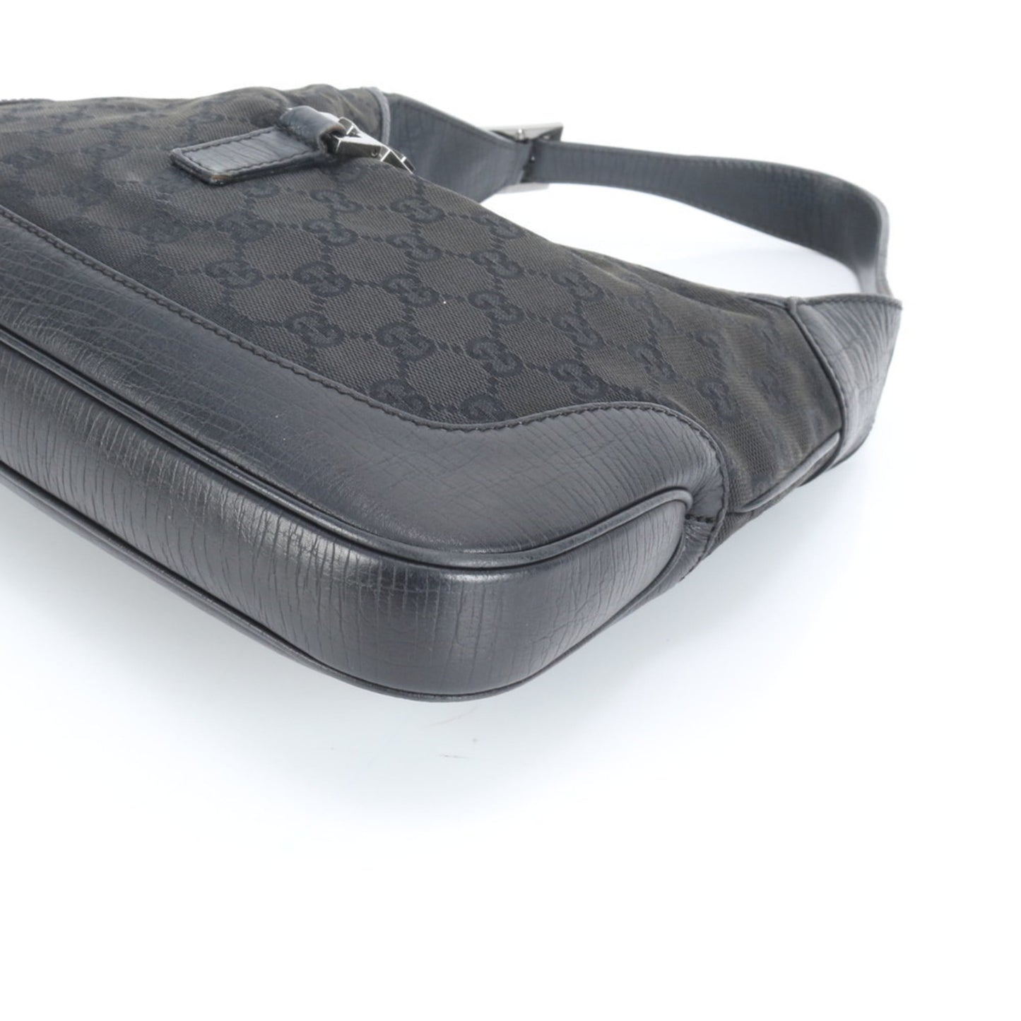Gucci Black Leather Canvas Shoulder Bag ( )