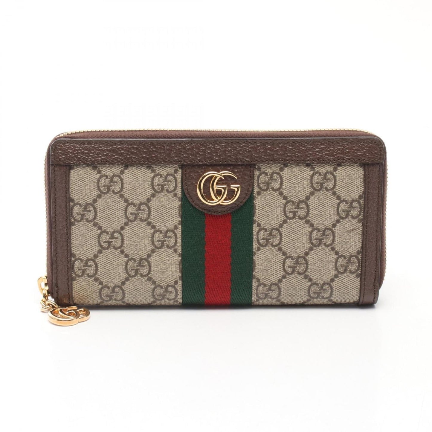 Gucci Beige Brown Multi-Color Gg Supreme Leather Long Wallet (Bi-Fold) ( )